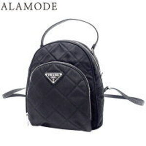 Prada Quilted Backpack Bag Saffiano TESSUTO IMPUNTU Nero Black